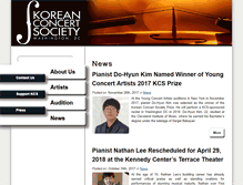 Tablet Screenshot of koreanconcertsociety.org